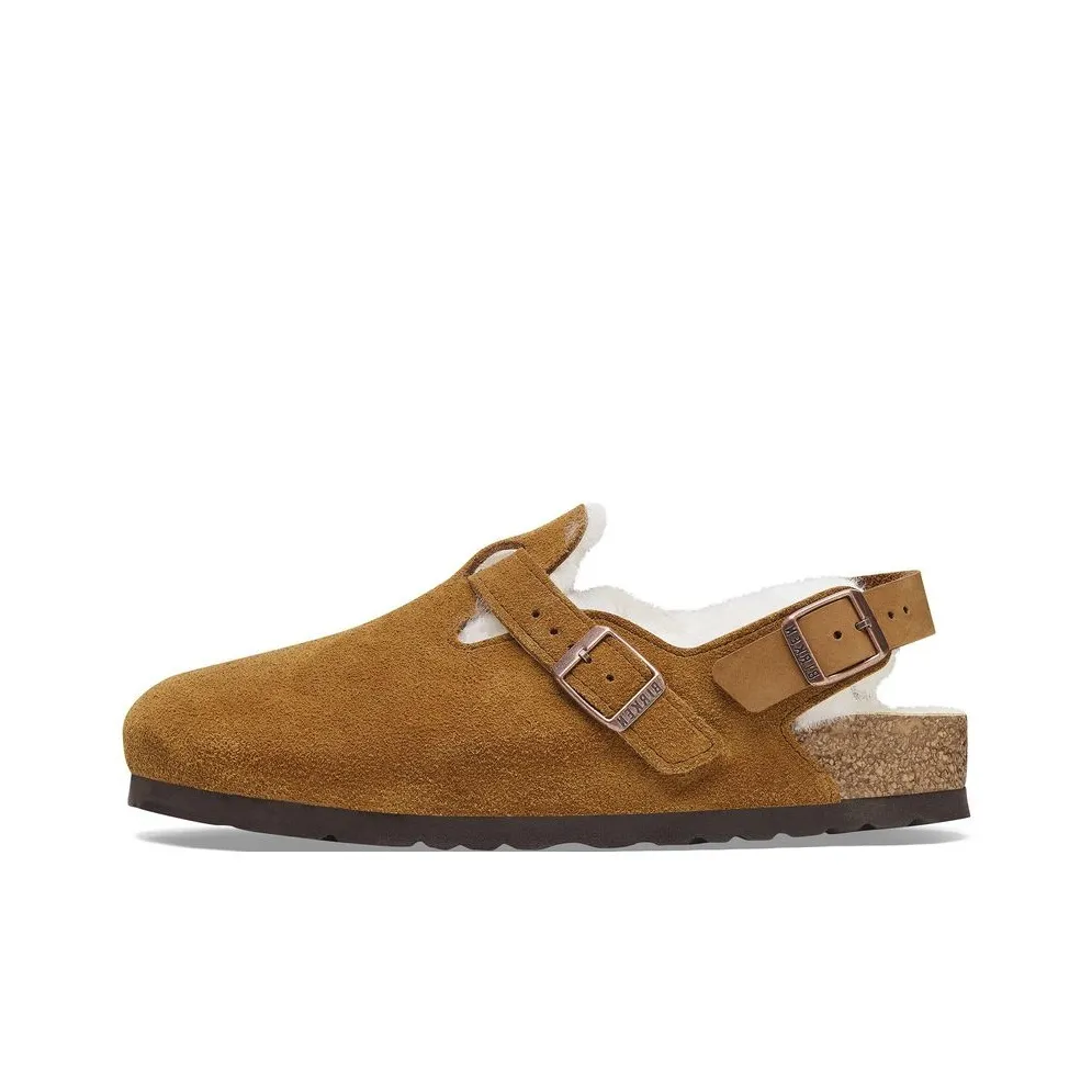 Birkenstock Tokio Shearling Low Топ Кэжуал Унисекс Коричневый Узкая версия