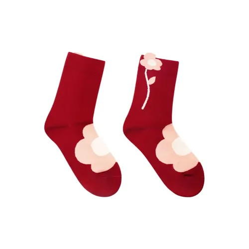 Toffee Pie Red Женские MID Носки до икры