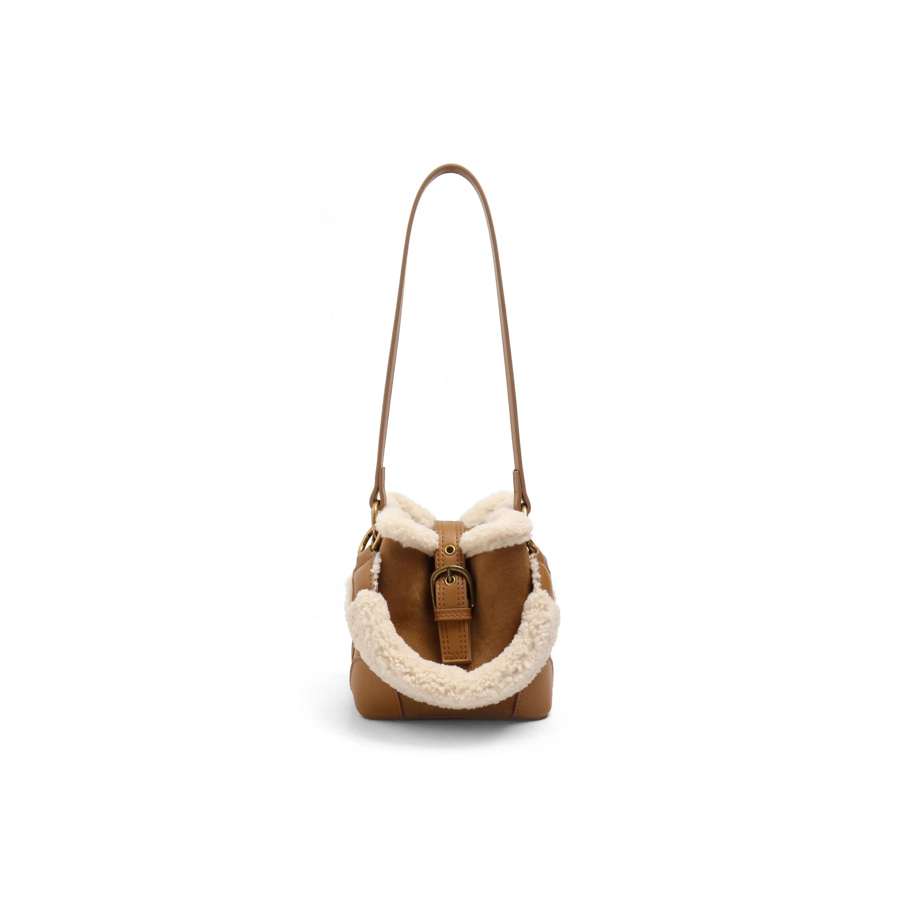 MZ HOUGE Suede Velvet Fall And Winter Cute Fuzzy Shoulder Bag Crossbody Bag Handbag Regular Women's Brown