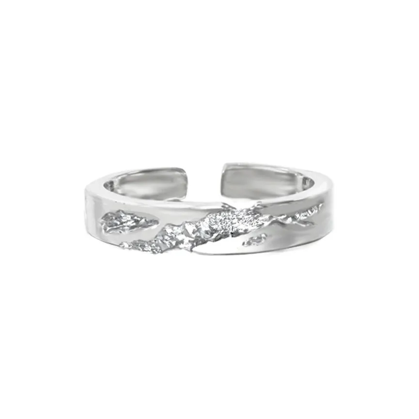 Masw 925 Sterling Silver Couple Ring For Girlfriend Open Ended Finger Ring Greeting Card Women's