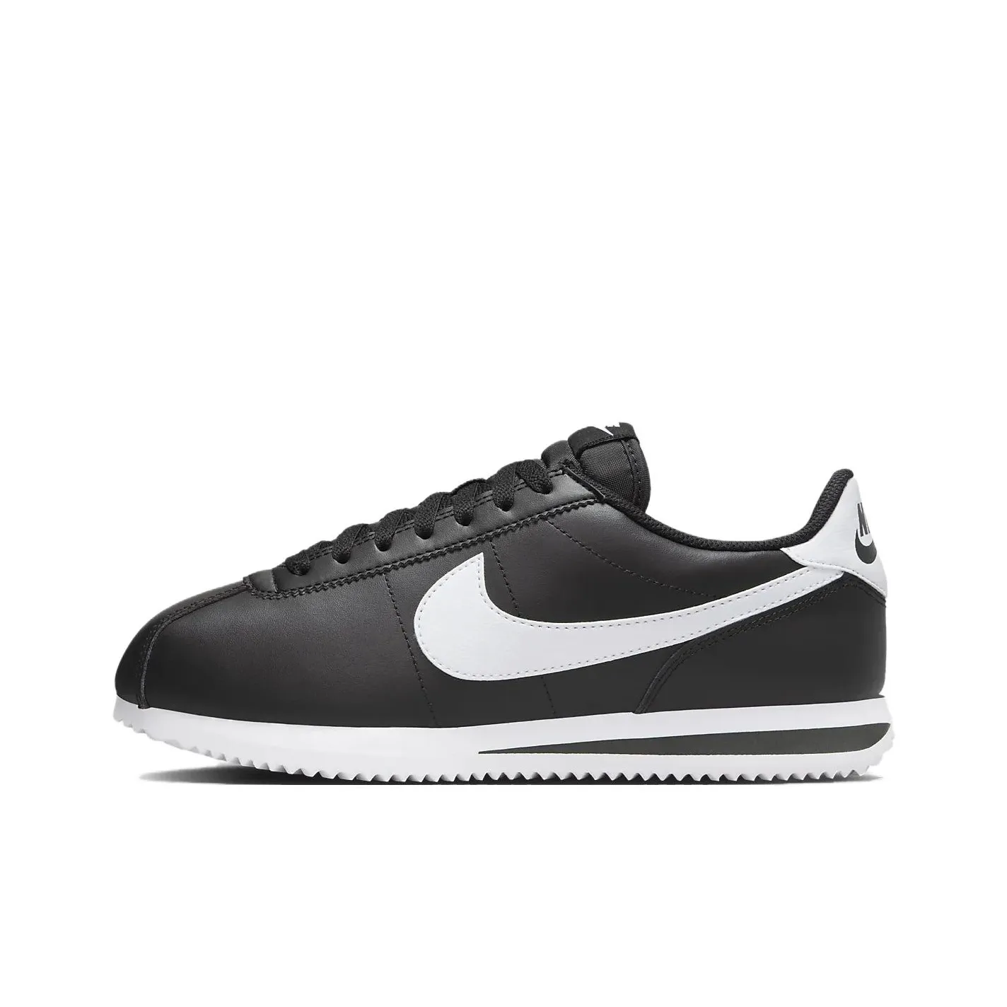nike mens Cortez Leather Black White Women's
