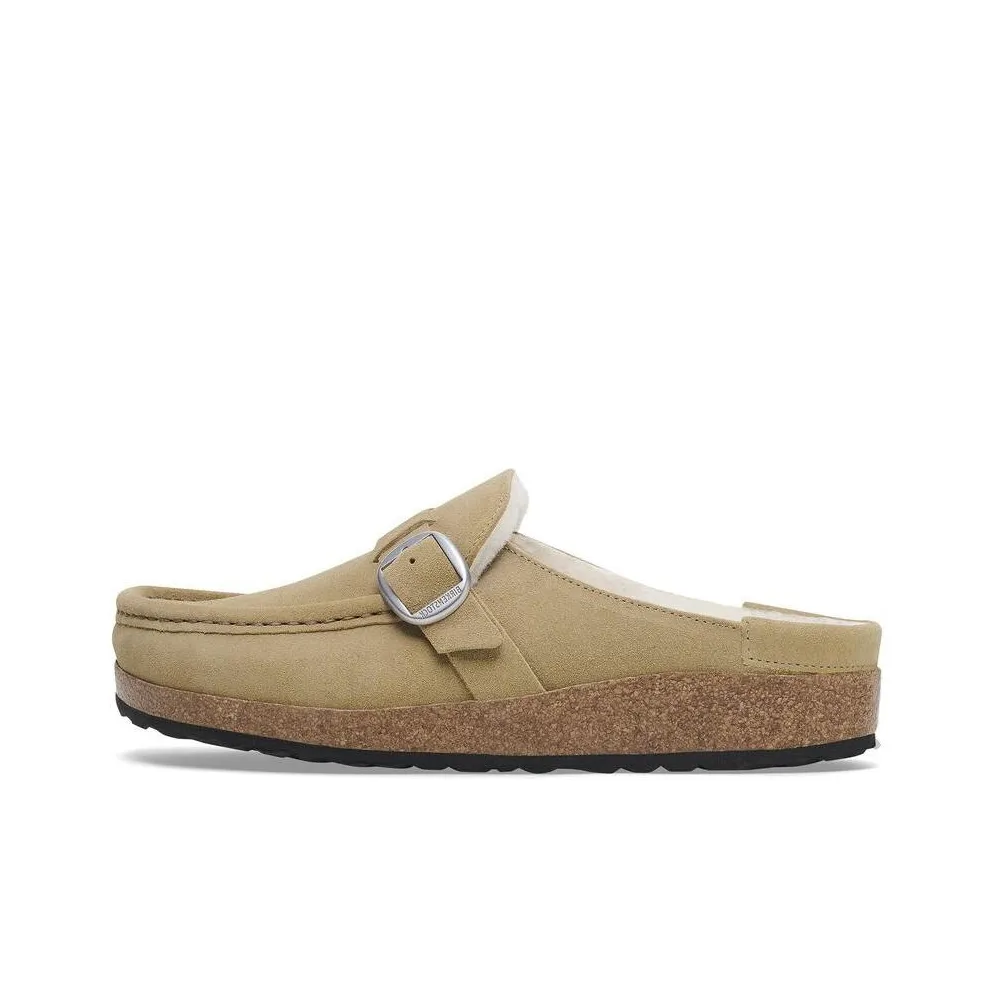 Birkenstock Buckley Shearling Slip Resistant Closed Toe Slippers Women's Beige Regular