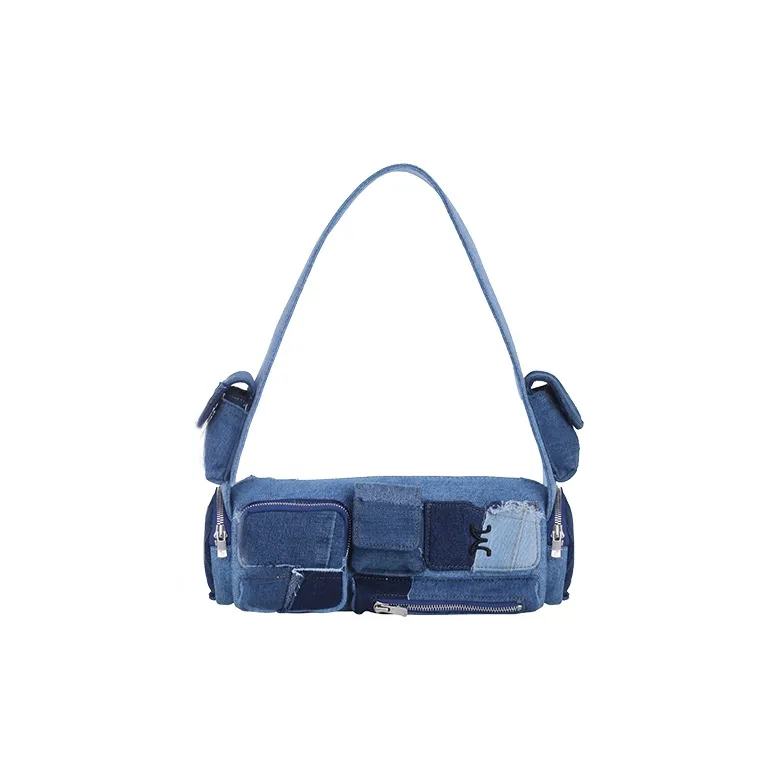 Emotional World Pure Natural Plant Dyed Panel Fabric Shoulder Bag Unisex Multicolor