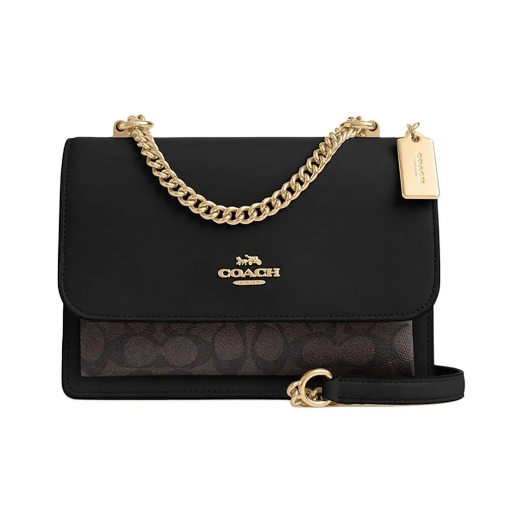 COACH Klare Покрытие Холст Кросс-Боди Сумка Женская Цвет Орех Черный