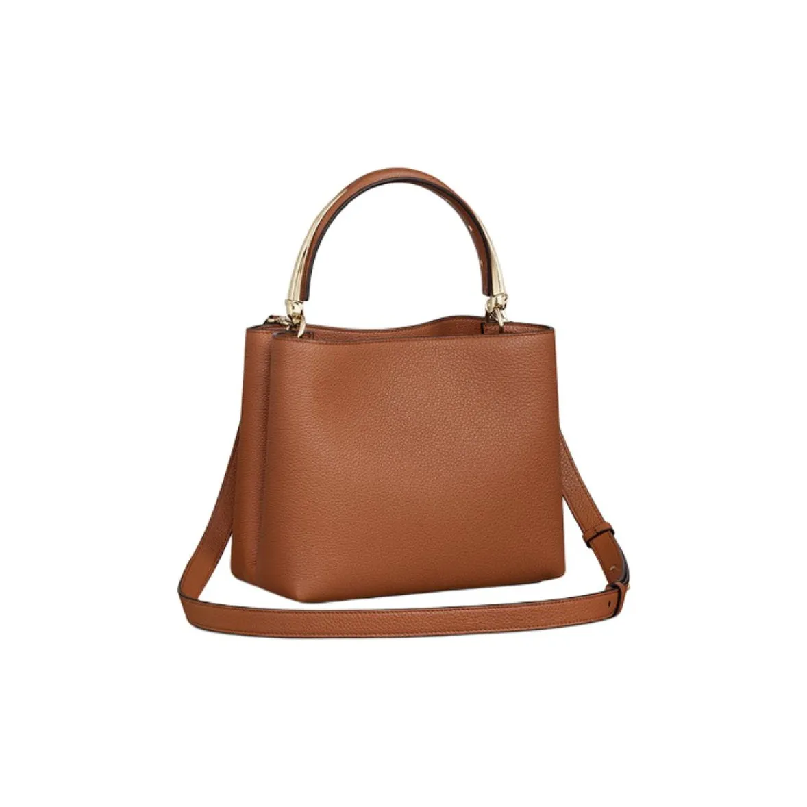 CARTIER Grained Calfskin One Shoulder Handbags Small Size Women's Caramel
