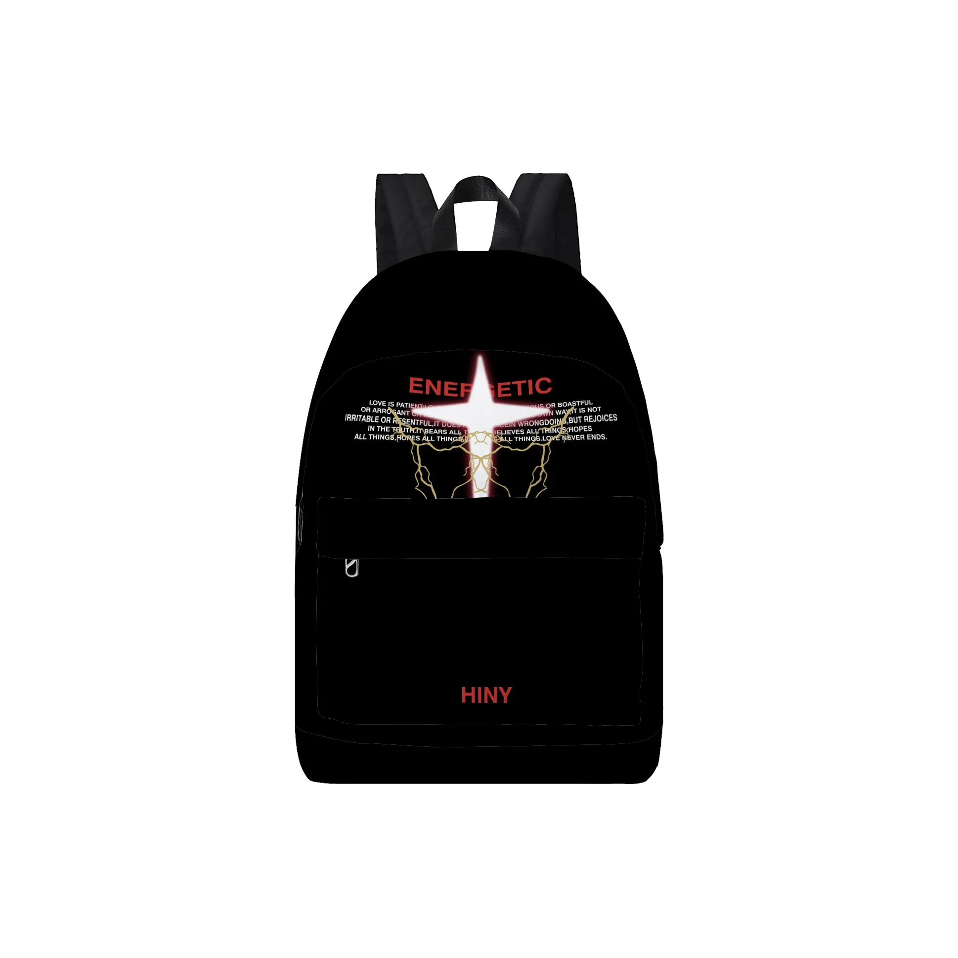 HINY Полиэстер Студенческий Рюкзак Унисекс Черный