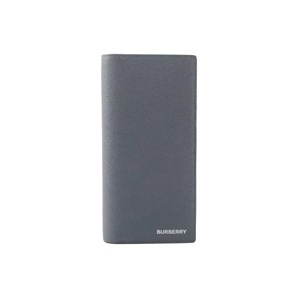Burberry Calfskin Wallet Unisex Gray