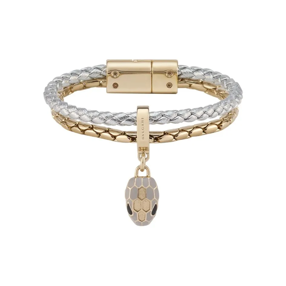 BVLGARI Leather Bracelets Women's Silver