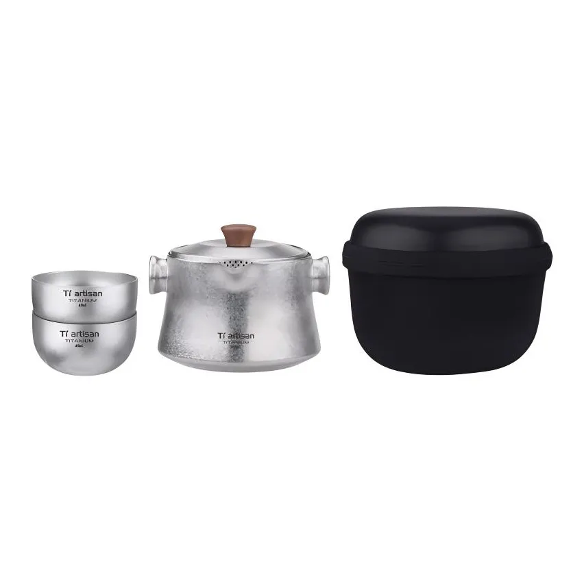 Tiartisan Outdoor Water Equipment Outdoor Water Sports Equipment Set Tea Maker 180ml Pure Titanium
