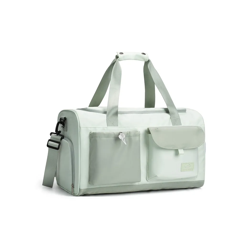 COWBONE Luggage Storage Bag Travel Bag Carry on Luggage With Handle Attachment Unisex Green/Beige