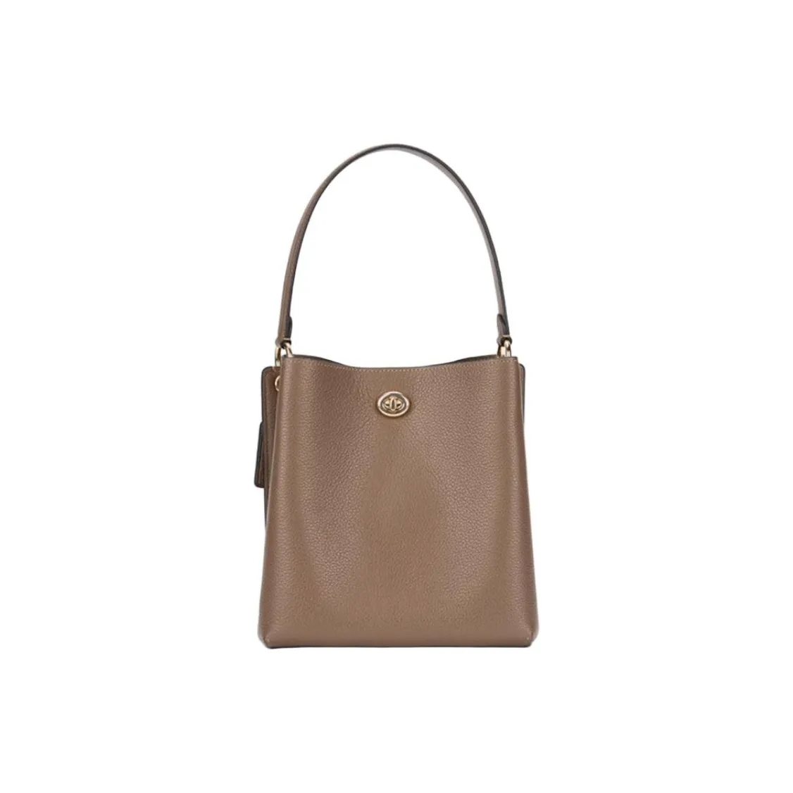 COACH Charlie Коровья кожа Ведрообразная сумка через плечо одно плечо средний размер женская цвет темная умбра