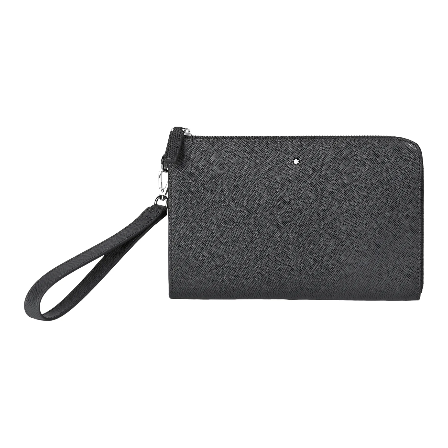 MONTBLANC Leather Clutch Small Size Men's Dark Gray