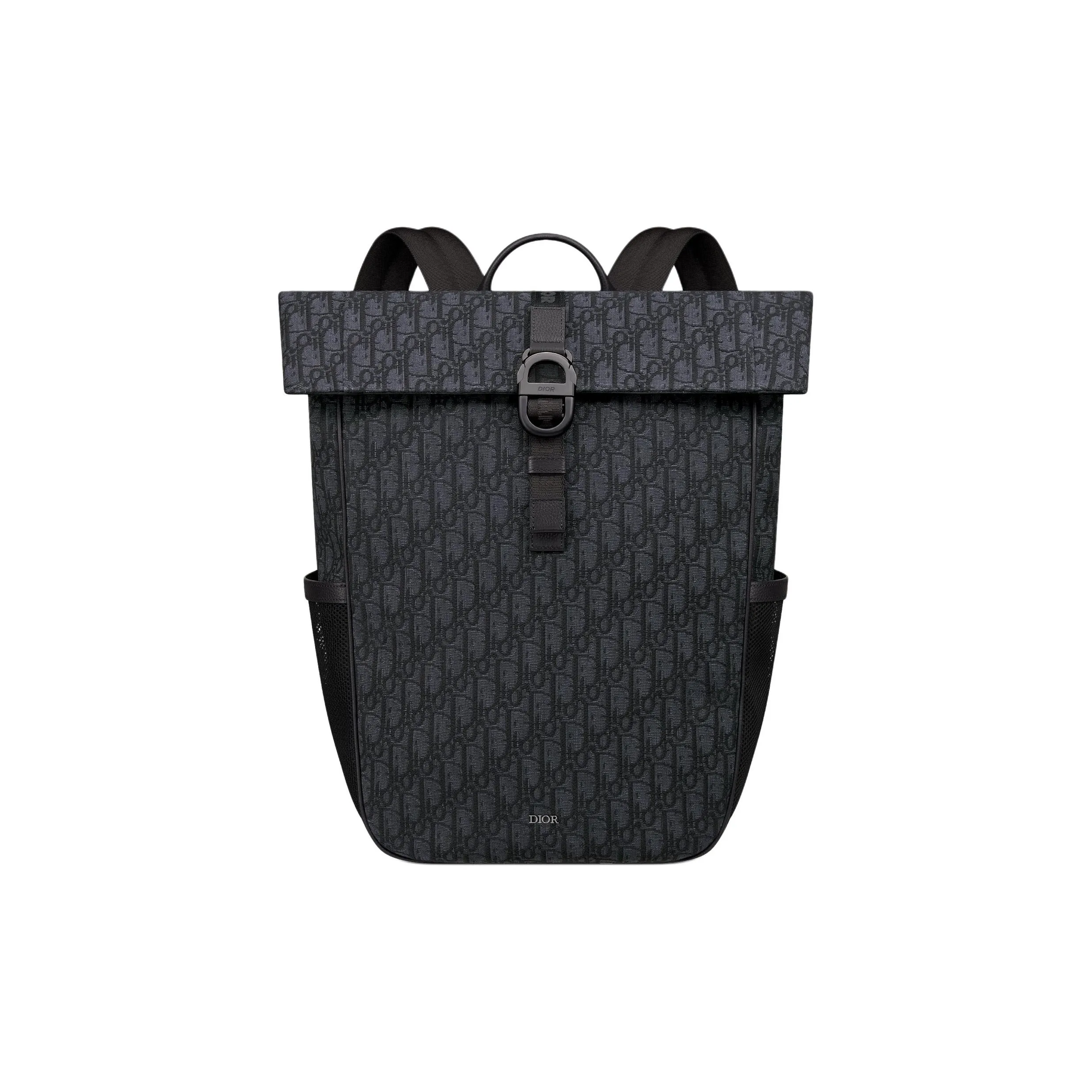 DIOR Jacquard Calfskin With Cotton Backpack Men's Black
