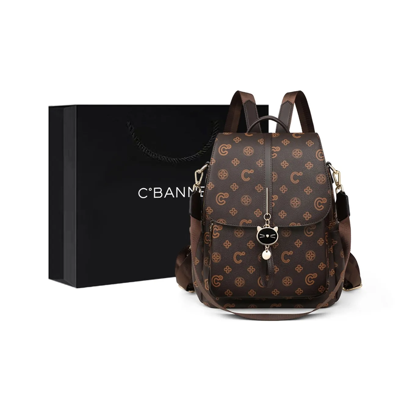 C°BANNER Синтетическая кожа Рюкзак Стандартный Женский Кофейный