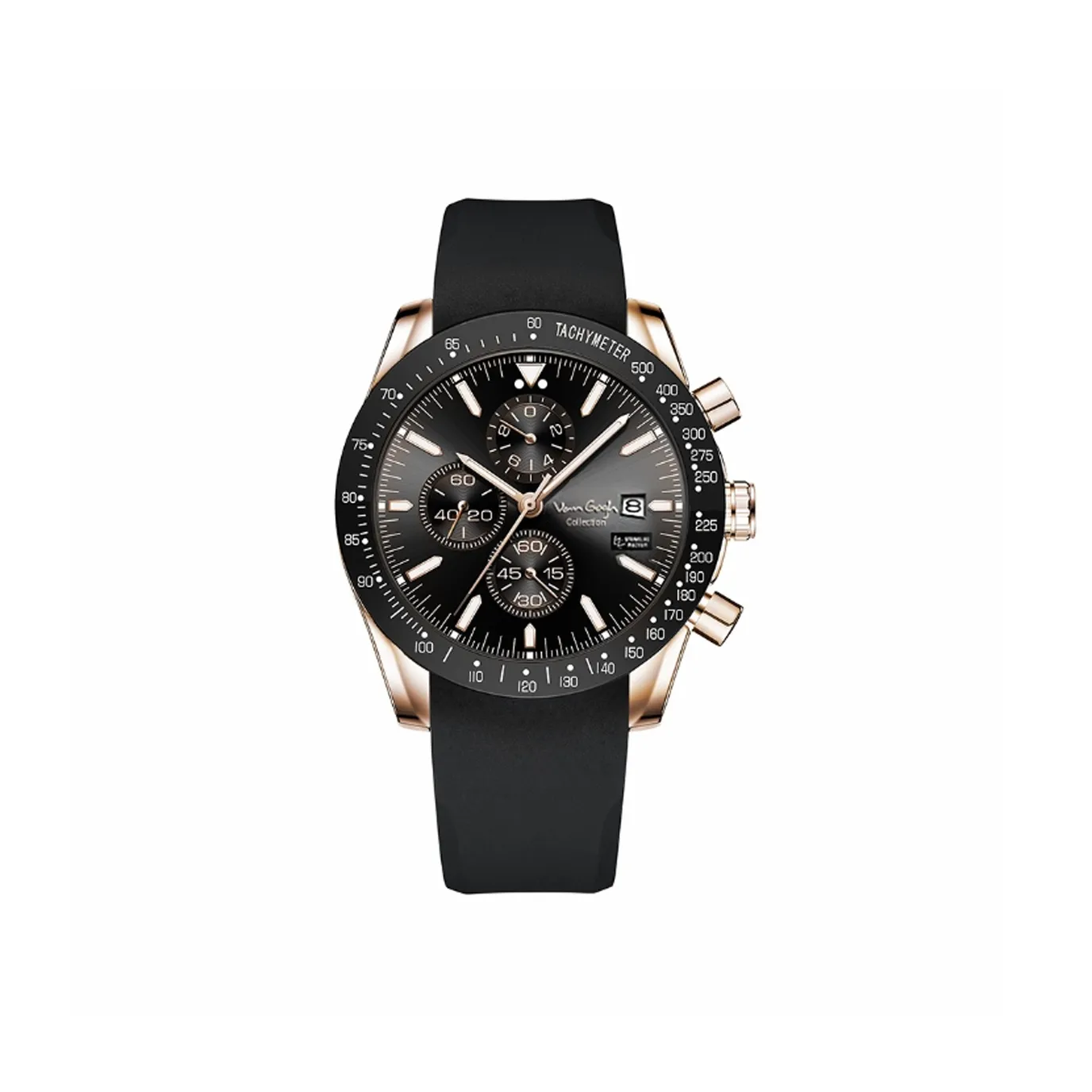 VAN GOGH Starry Sky Fantasy Кварцевые Мужские Часы Черный Циферблат