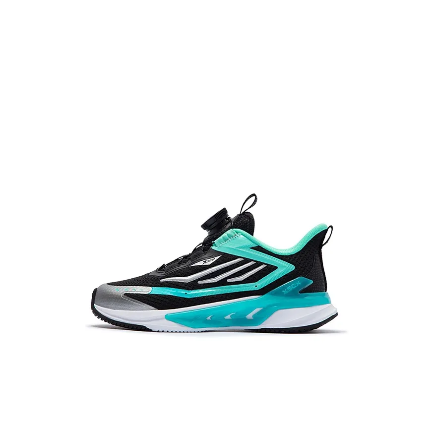 XTEP Anti-Slip Wear-Resistant Low-Top Kids' Running Shoes Black Smart Blue Aurora Green Kids'