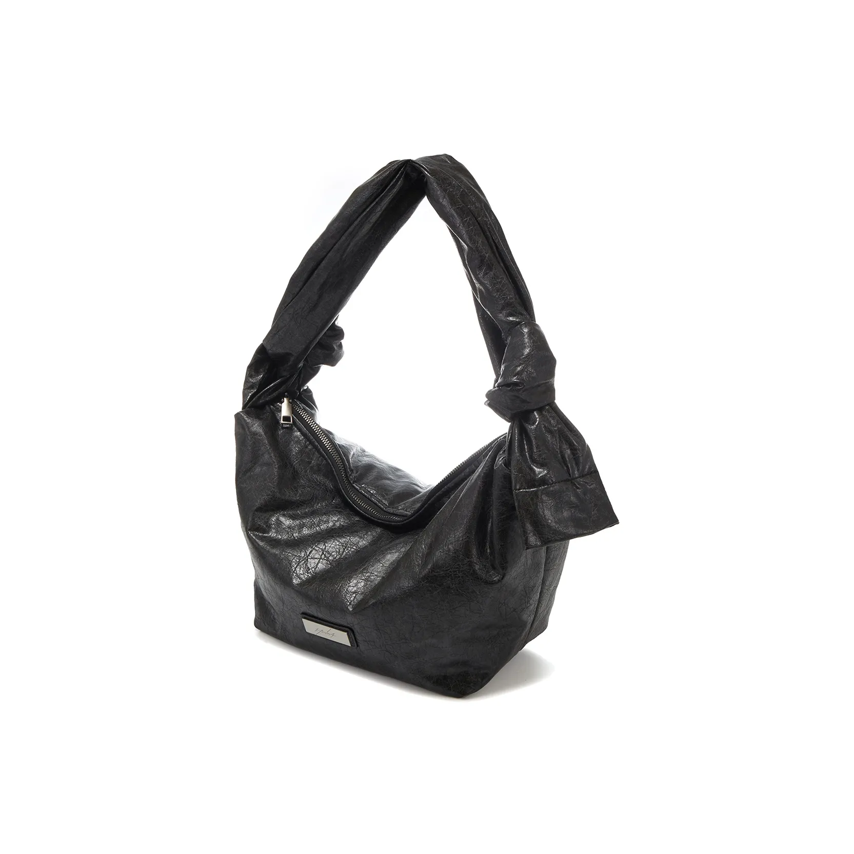 Yawei Kuroda Кракелюр ПУ (полиуретан) Искусственная кожа Пельменная сумка через плечо Стандартная Унисекс Черный Серый