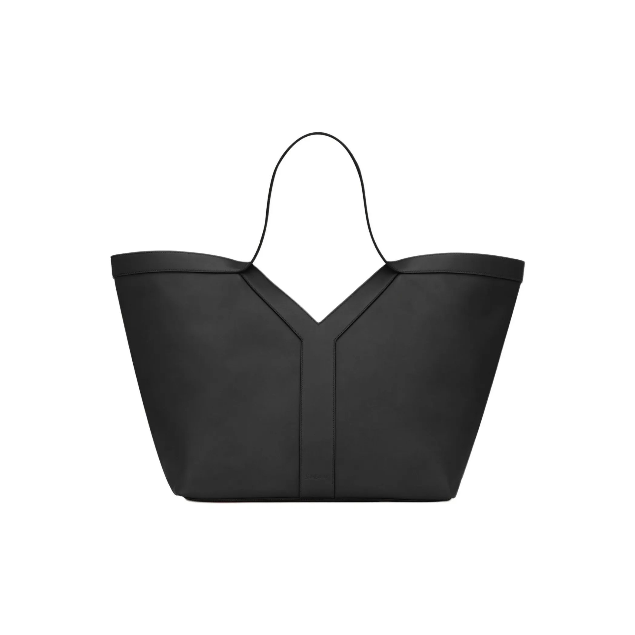 SAINT LAURENT Cow Leather Tote Bag Shopping Bag Handbag Women's Black