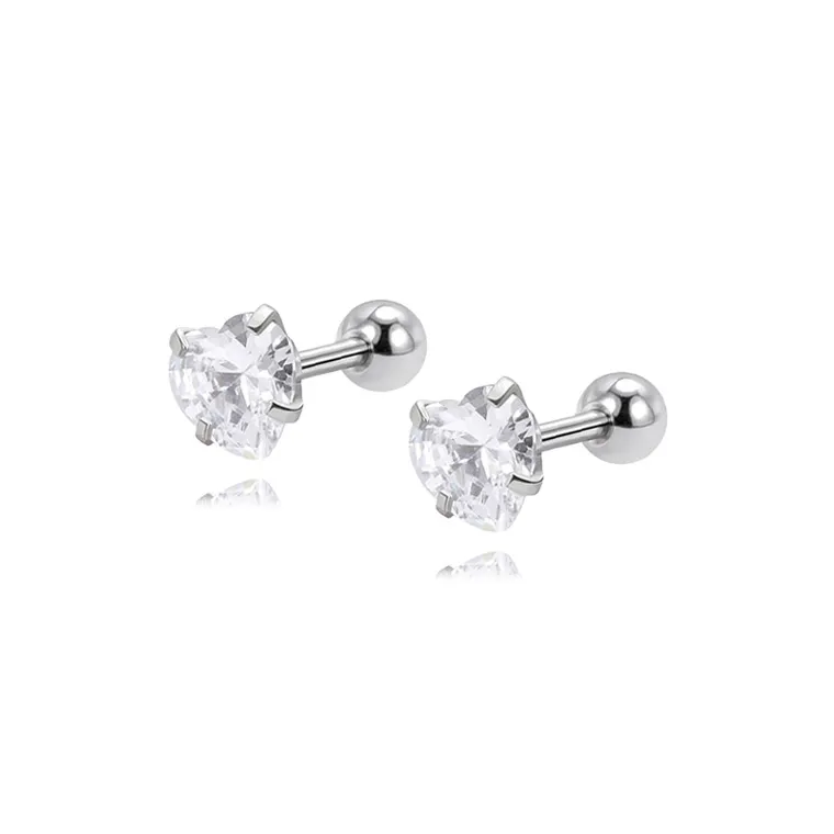 MUYAN Титановые и стальные искрящиеся серьги-гвоздики в форме сердца для женщин