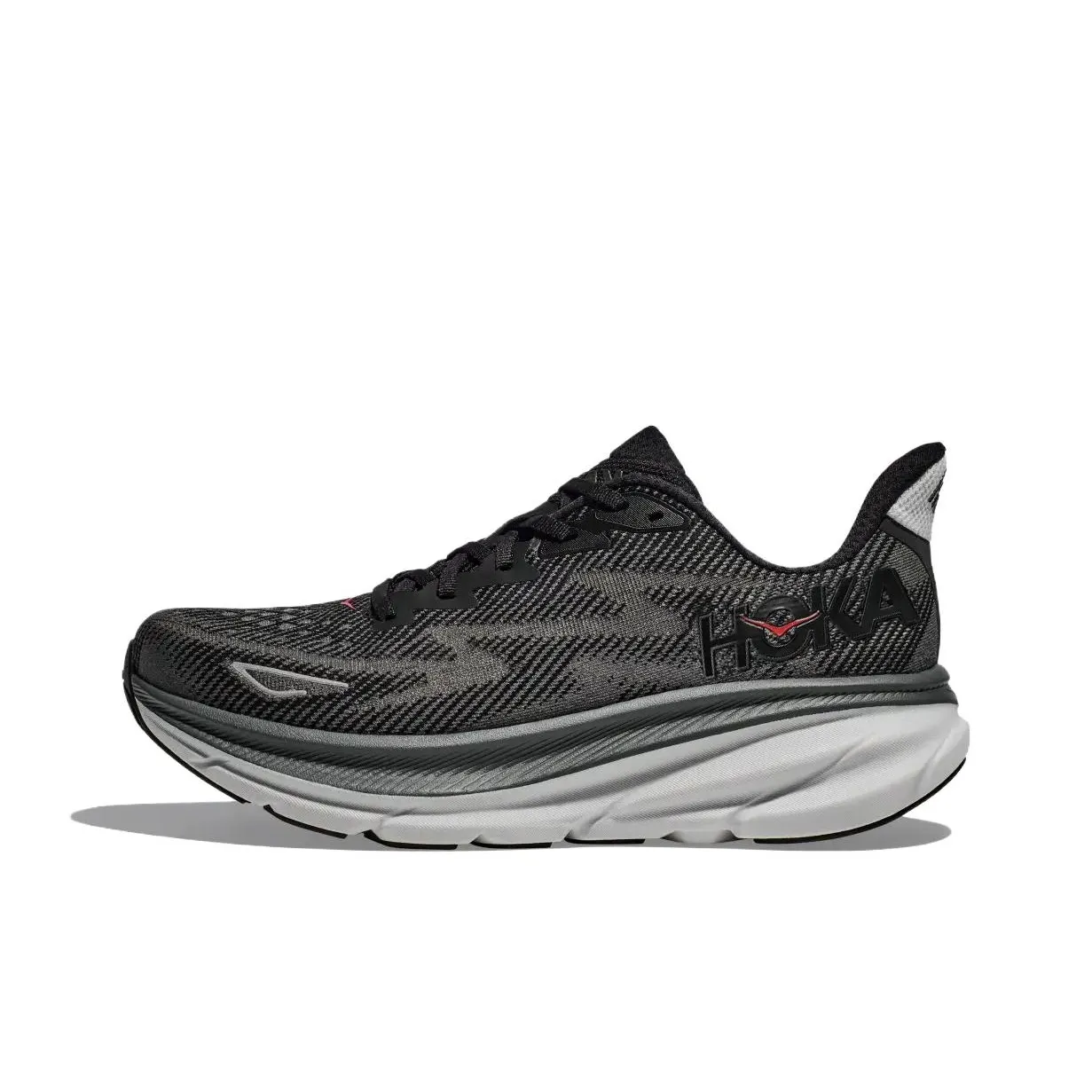 HOKA ONE ONE Clifton 9 Slip-resistant Low Top Обувь для бега на длинные дистанции Мужская Черная Серый