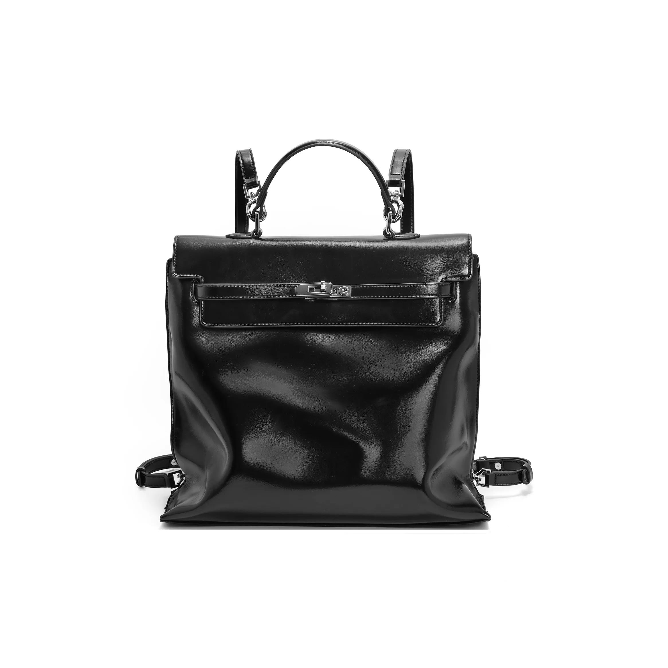 BELLE Artificial Leather Backpack Women's Black, Khaki