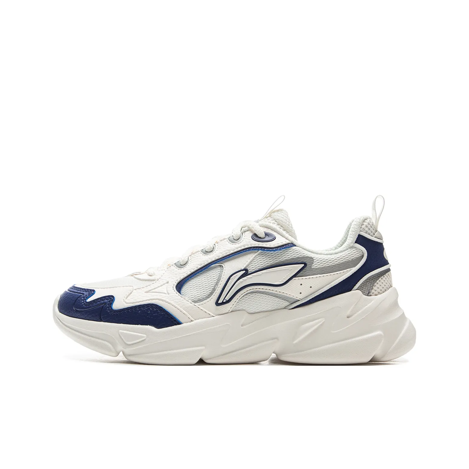 LINING Liuyun Амортизация Сопротивление скольжению Устойчивость к истиранию Низкая поддержка Низкий топ Толстая подошва Мужские Белый Синий