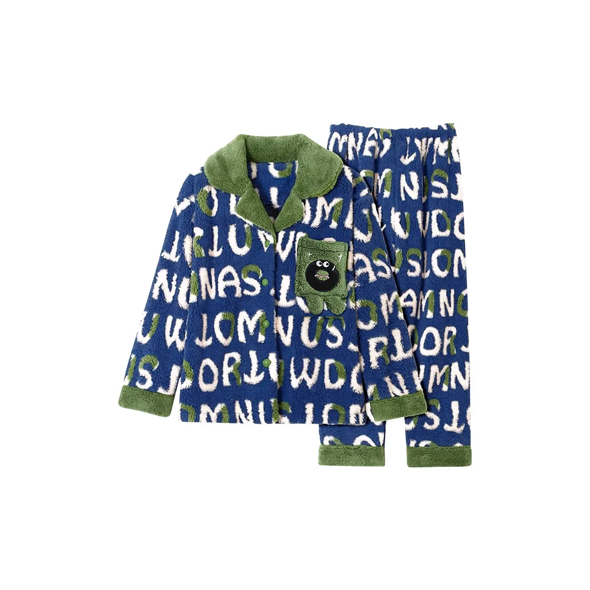 Lanza Pajama Комплект Мужской Зеленый Буква