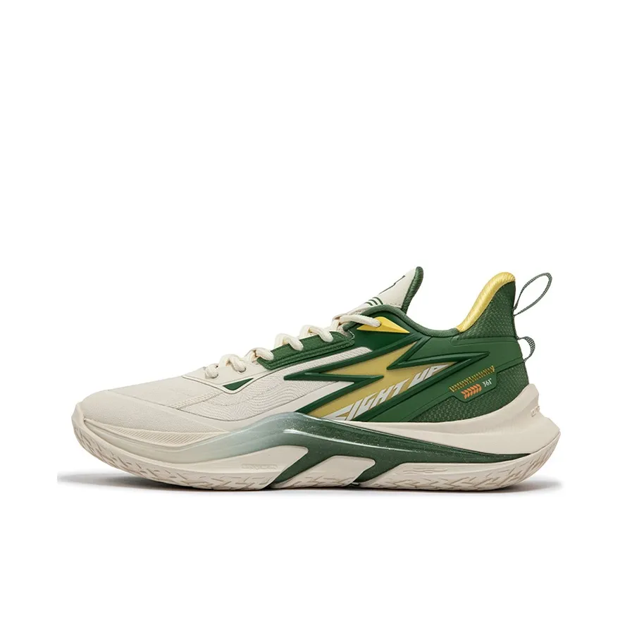 361° LIGHT UP PRM Enjoy The Shade Cushioning Anti-Slip And Wear-Resistant Low-Top Basketball Shoes Men's Beige Green