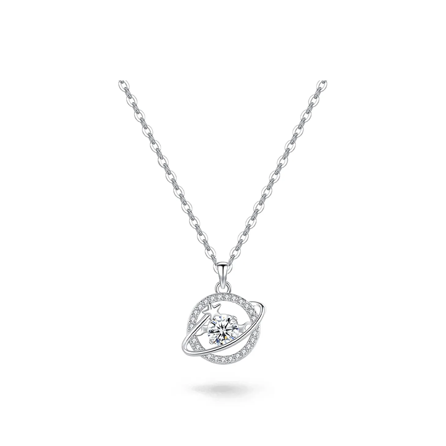MAGICPOLE 925 Sterling Silver With Zircon Necklaces Women's Silver, Love Confession Box