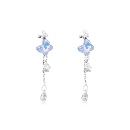 WANLIACC Сплав Iridescent Butterfly Серьги-гвоздики Женские