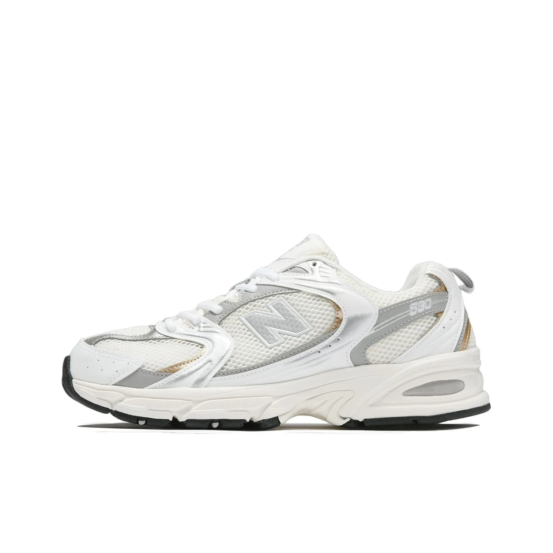 New Balance NB 530 Амортизация Устойчивость к истиранию Дышащий Низкий Верх Повседневная Городская Коммутация Беговые кроссовки Унисекс Серый Белый