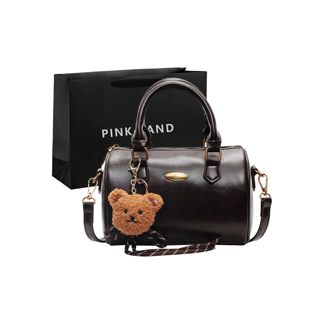 PINK·LAND ПУ (полиуретан) Ручная сумка Сумка через плечо Женская Кофейно-коричневый Экрю Черный