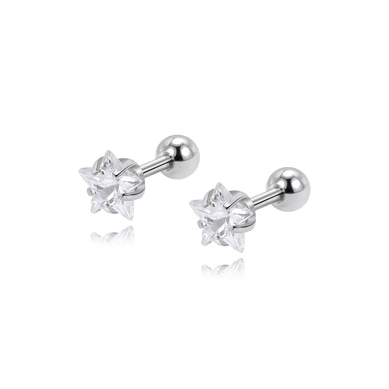 Muyan Titanium Steel Sparkling Star Stud Earrings Women's
