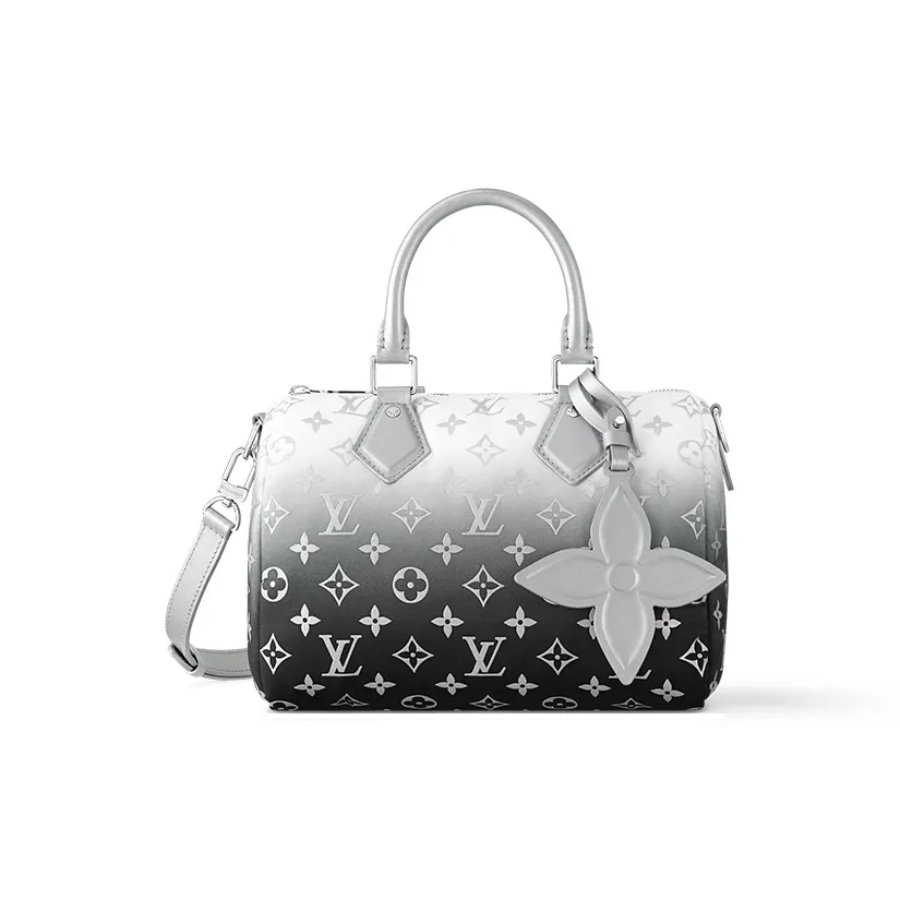 LOUIS VUITTON BandoulièreSKI Skiing Collection Monogram Nylon Boston Bag Shoulder Bag Handbag Women's Silver