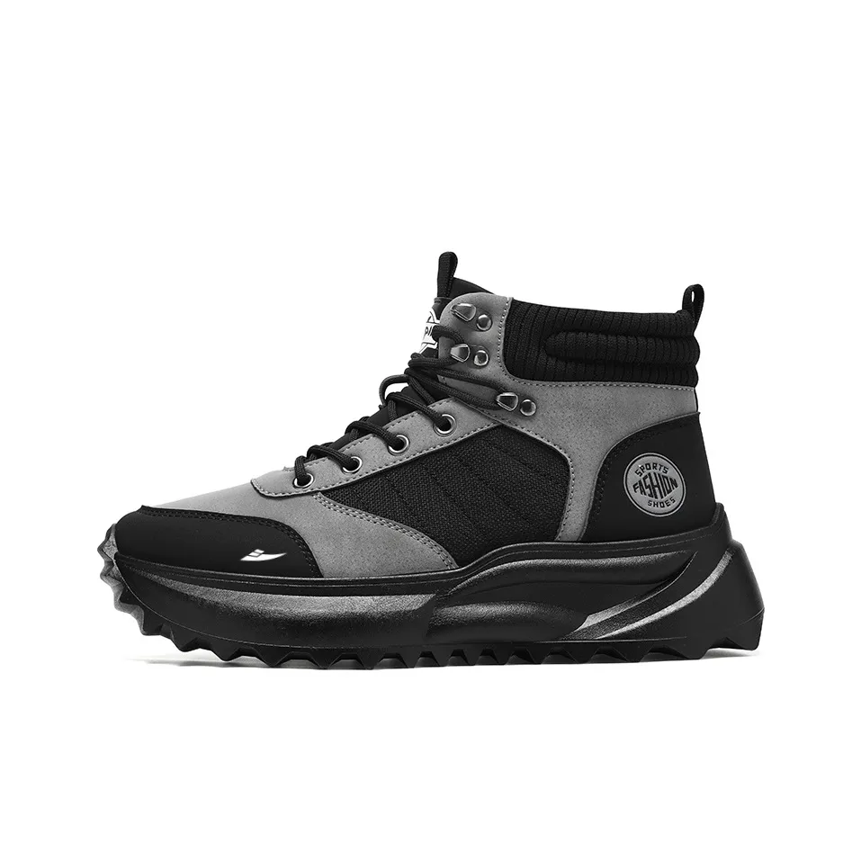 Kuding Martin Boots Men's Black Gray/Yellow/Green