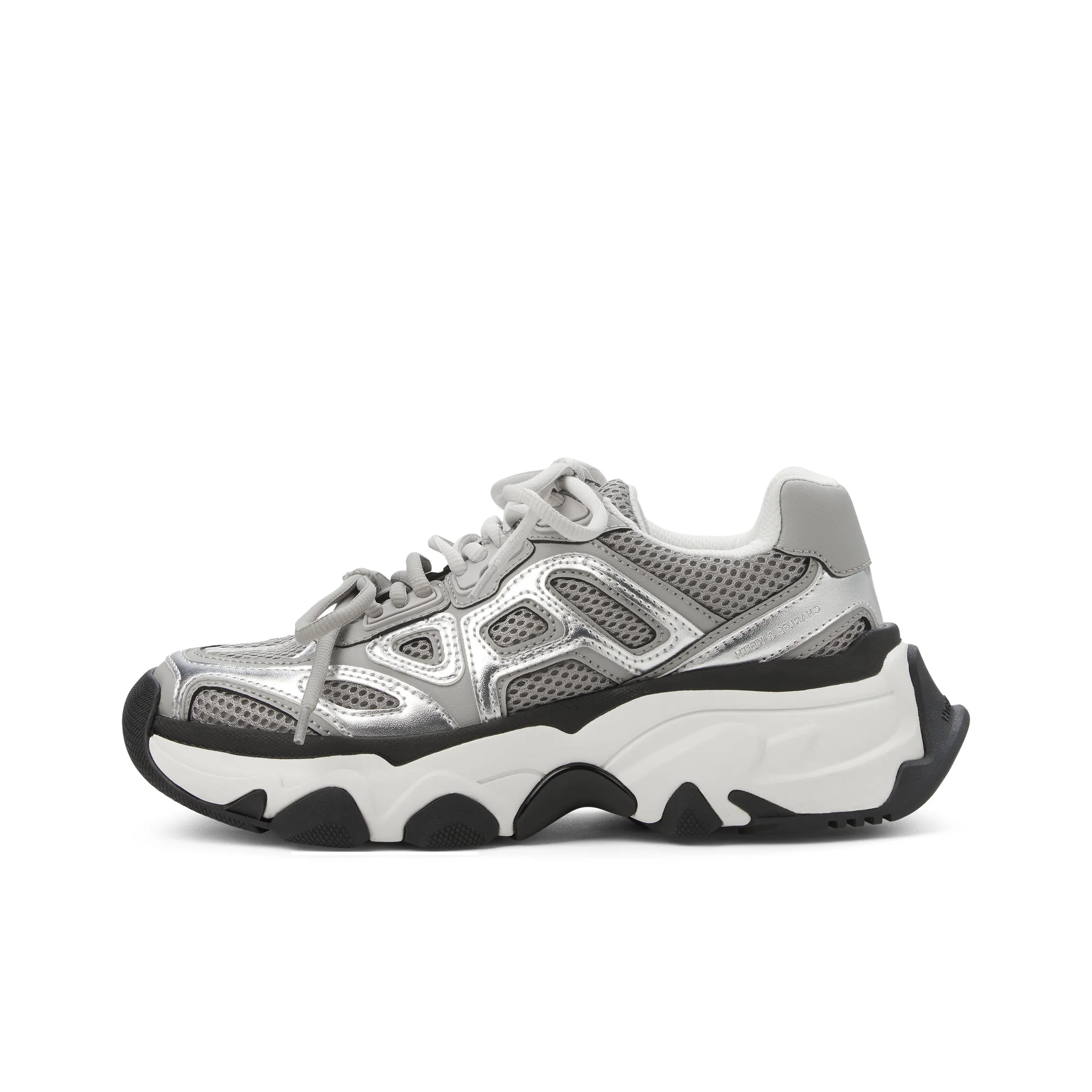 CHARLES KEITH Маленький CK Slip-Resistant Низкий Топ Толстая Подошва Кроссовки Женские GREY Серый