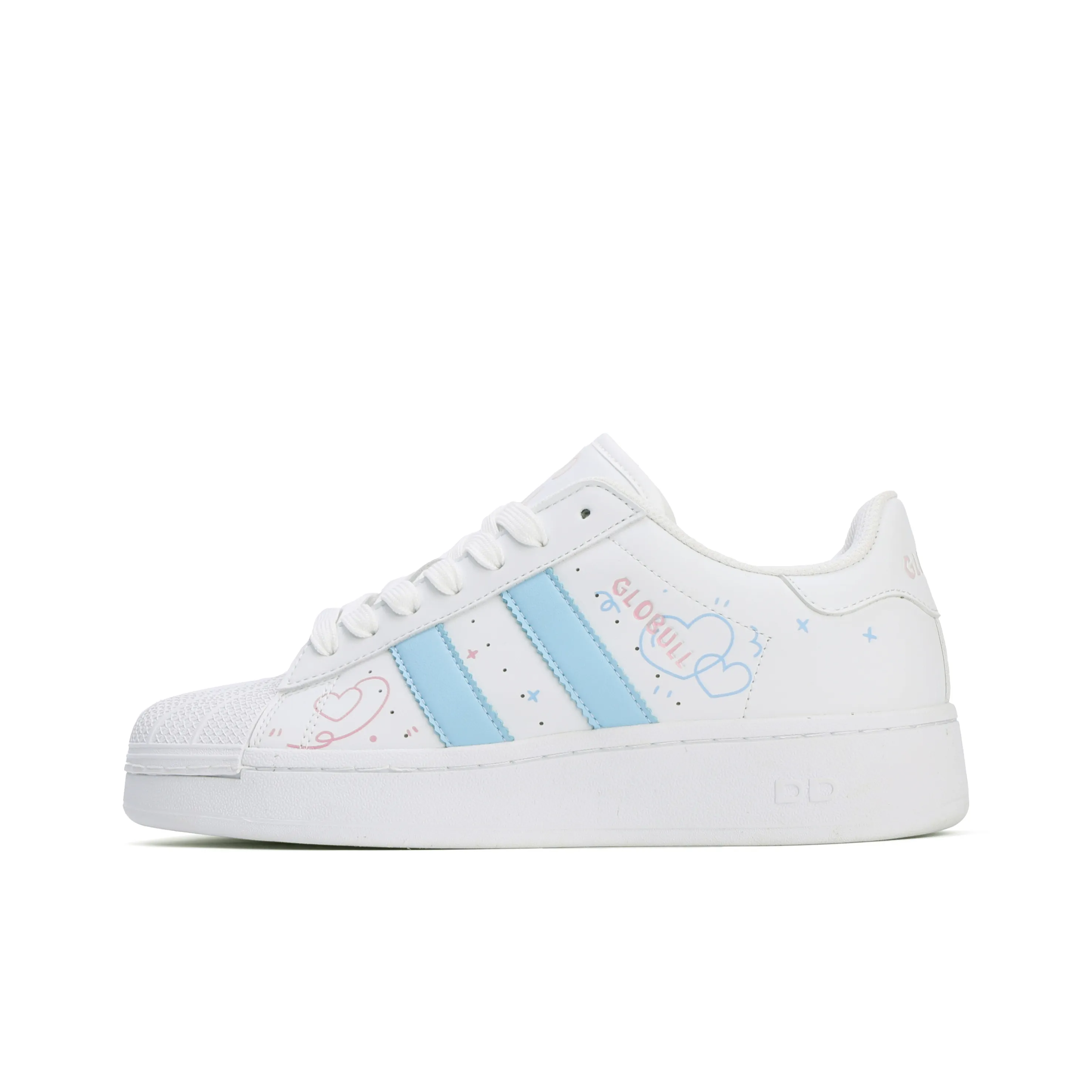 GLO BULL Skateboard Shoes Women's Low Top Comic Blue