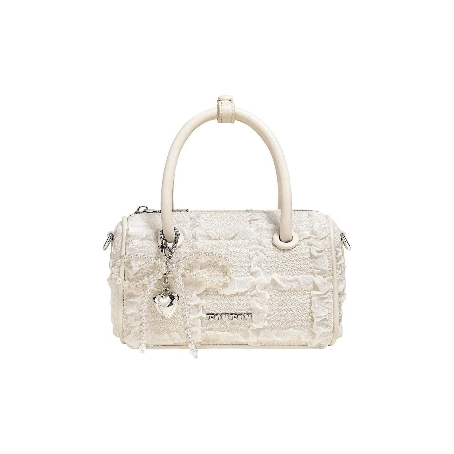 TOUTOU Fabric Handbag Regular Women's White/Blue
