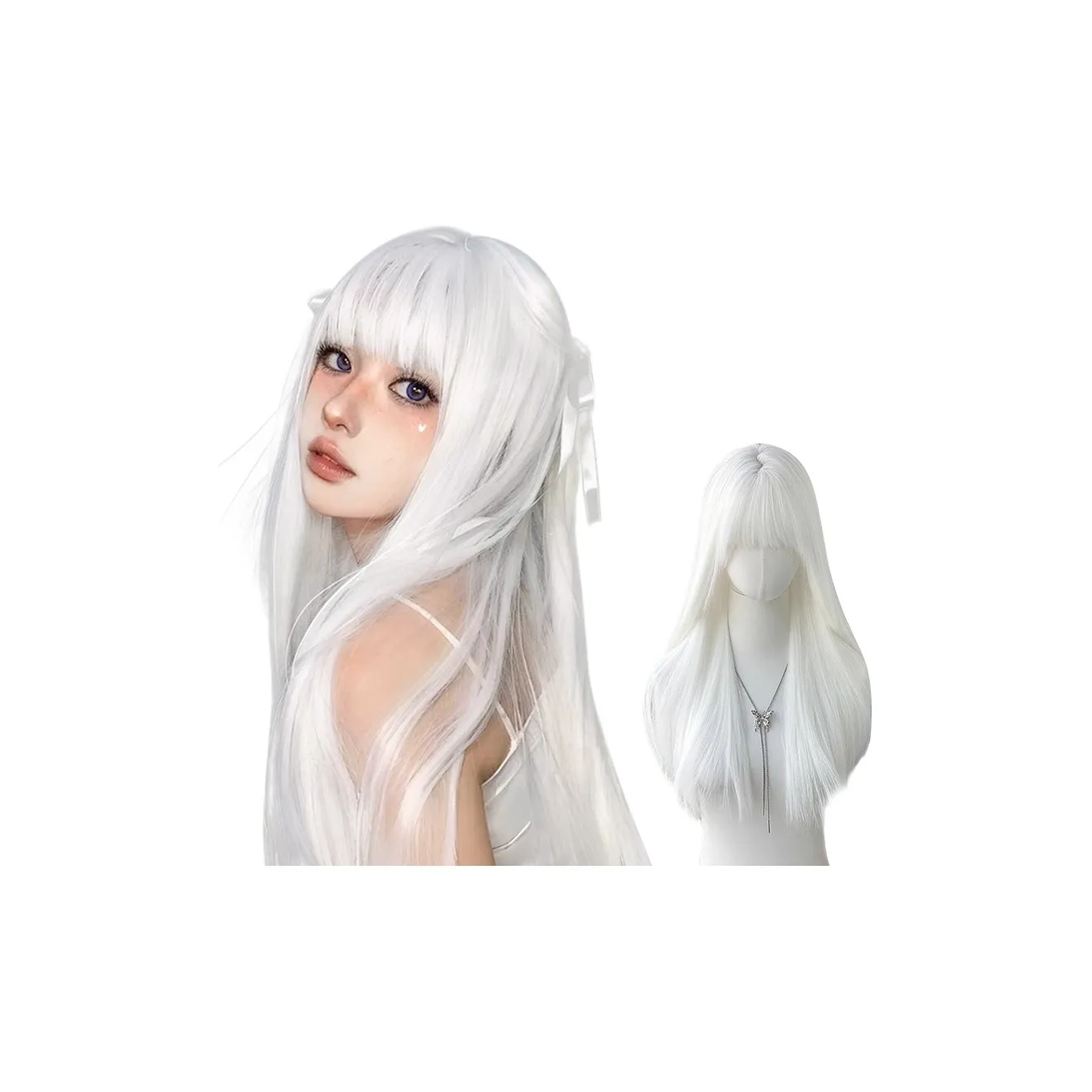 YOUXI Universal Аниме COS Прямые волосы Реалистичная парик Лолита