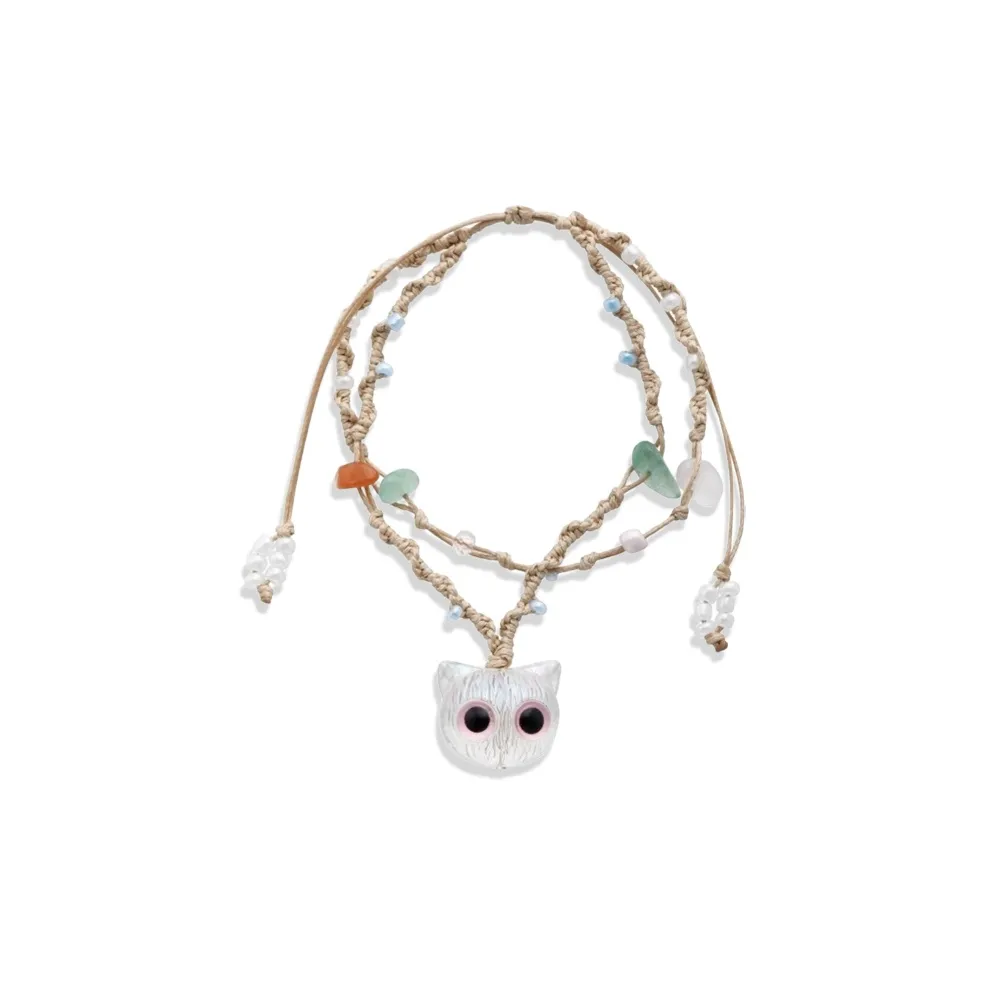 WANLIACC Fabric Big Eye Cat Bracelet Unisex
