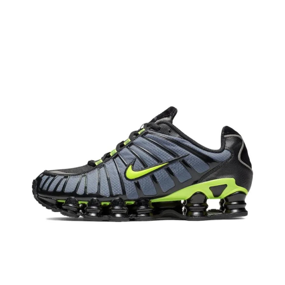 Nike Shox TL Series Устойчивые к истиранию Низкие Беговые кроссовки Мужские Черные Зеленые