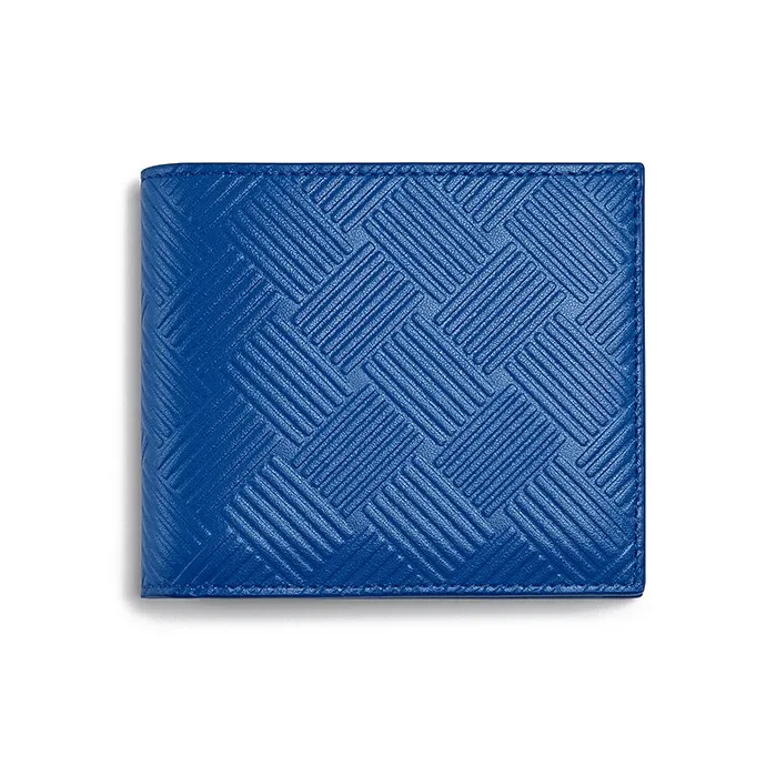 Bottega Veneta Cow Leather Card Holder Wallet Men's Cobalt Blue