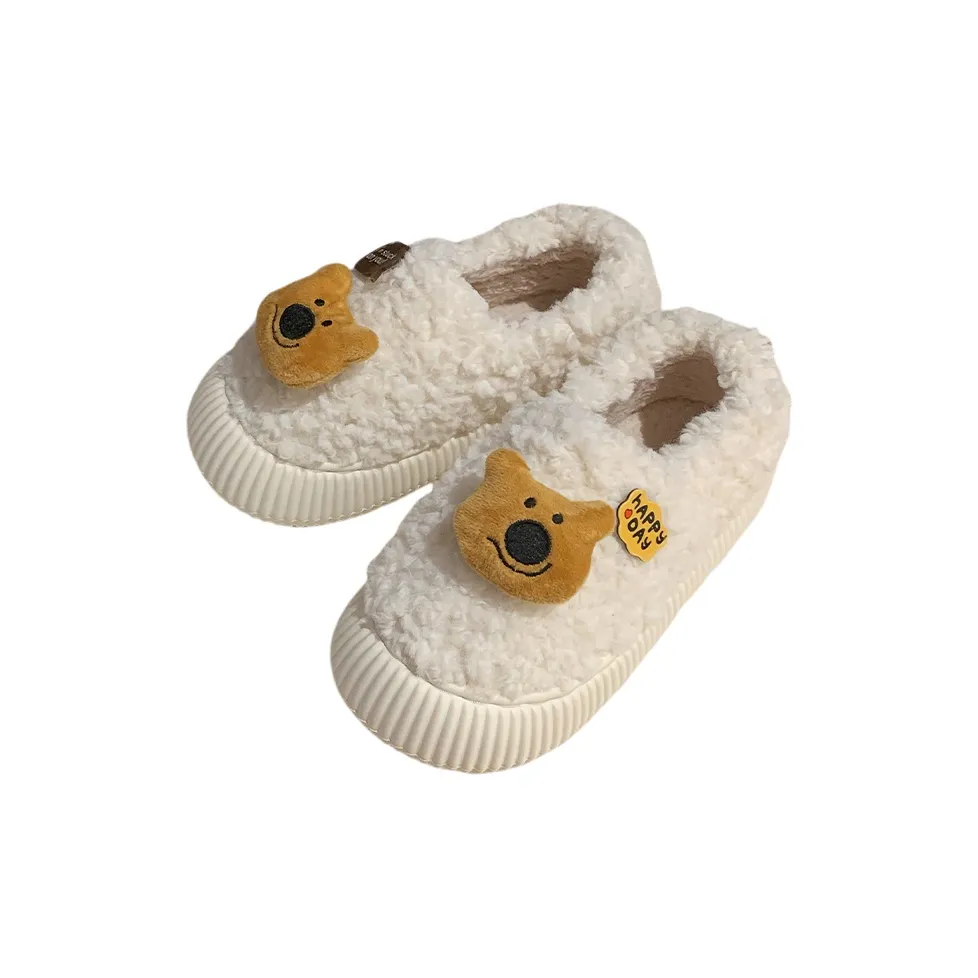 Thin Strips Home Slippers Women's, White
