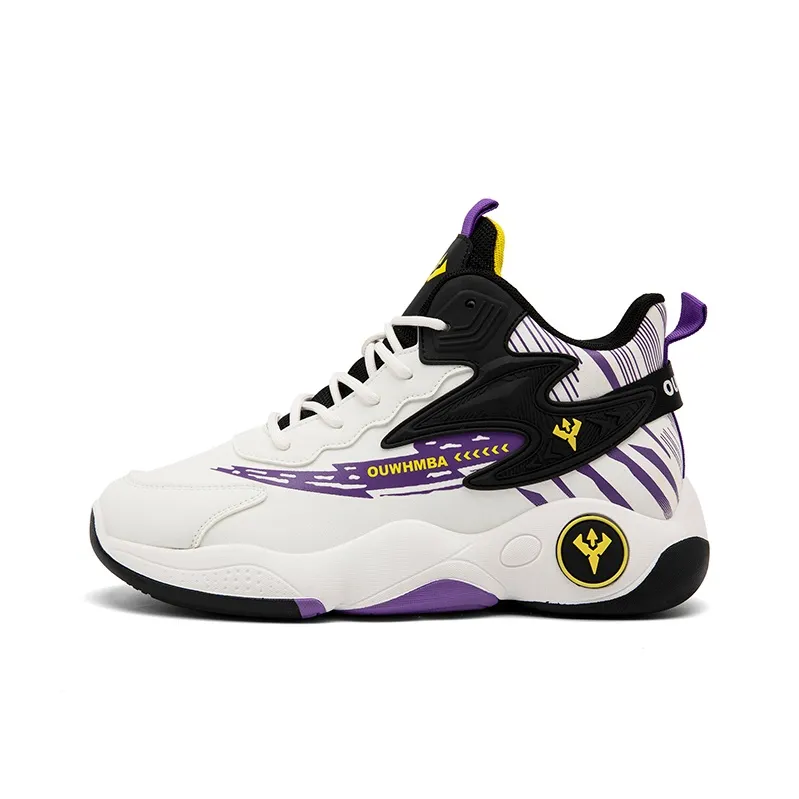 OUWENHEIMANBA Basketball Shoes Men's High Top White/Black/Purple/Yellow/Blue