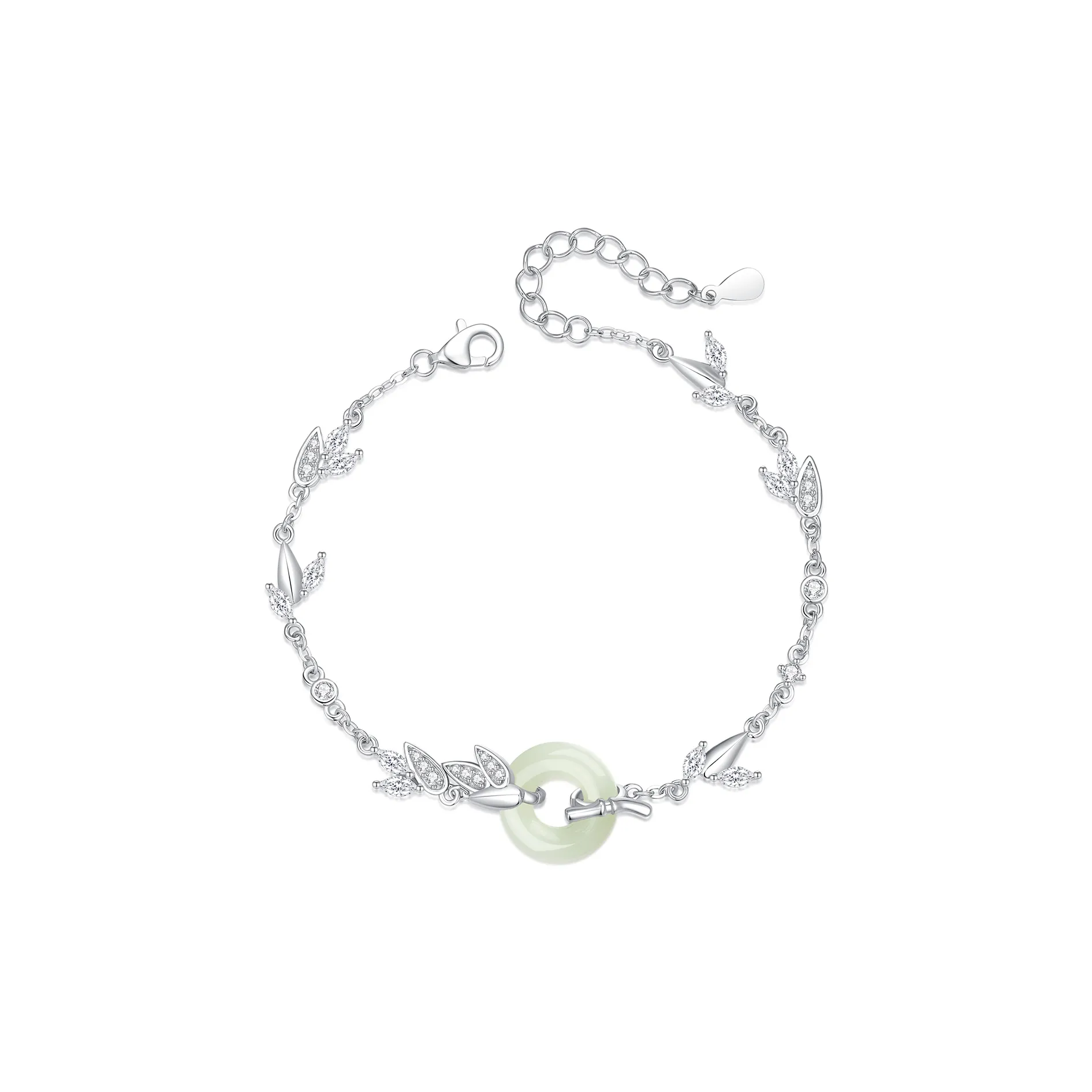 SEVEN COOK Hetian Jade Bracelets Pale Greenish White Jade Women's
