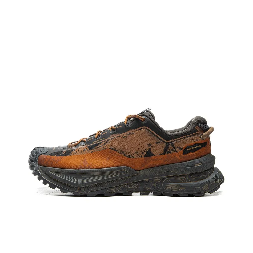 LiNing CF Su Xingchuan Anti Slip And Wear Resistant Support Grip Low Top Trekking Shoes Paraboot Unisex Brown Orange
