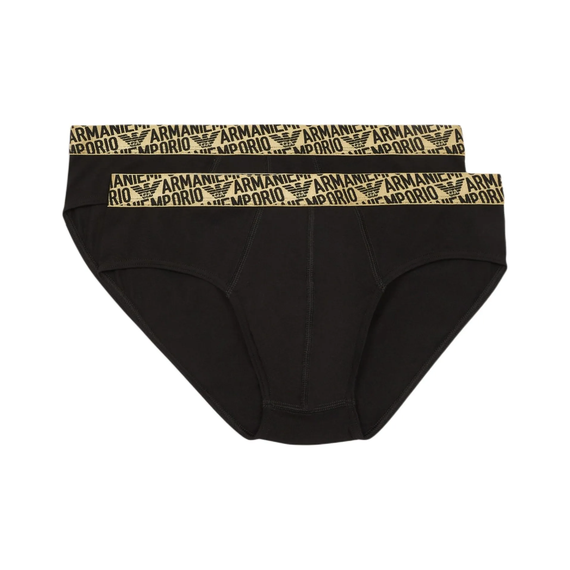 EMPORIO ARMANI Two pack Of Asv All over Shiny Logoband Organic cotton Briefs