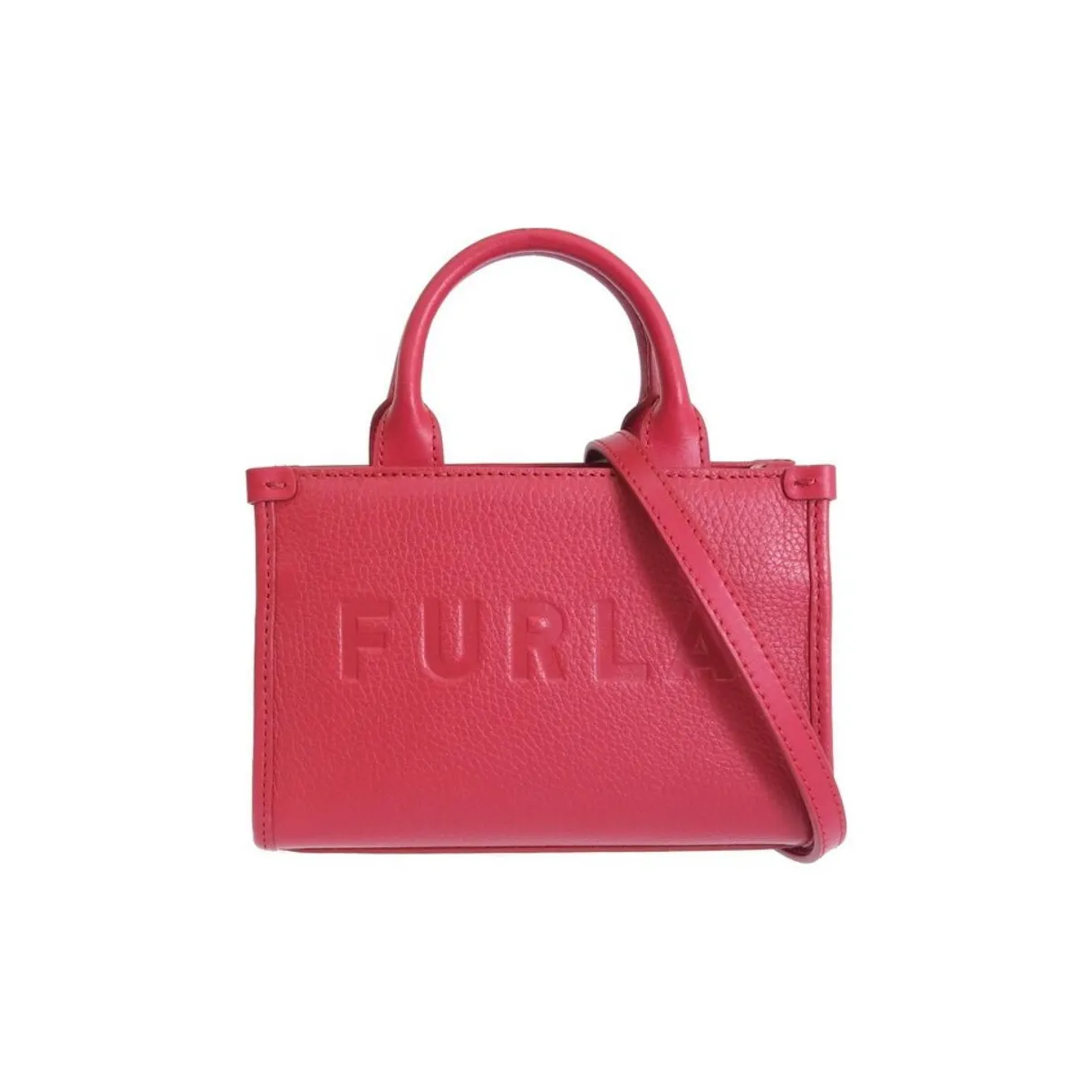 Furla Leather Tote Bag, Shopping Bag, Shoulder Bag, Crossbody Bag, Handbag Women's Red