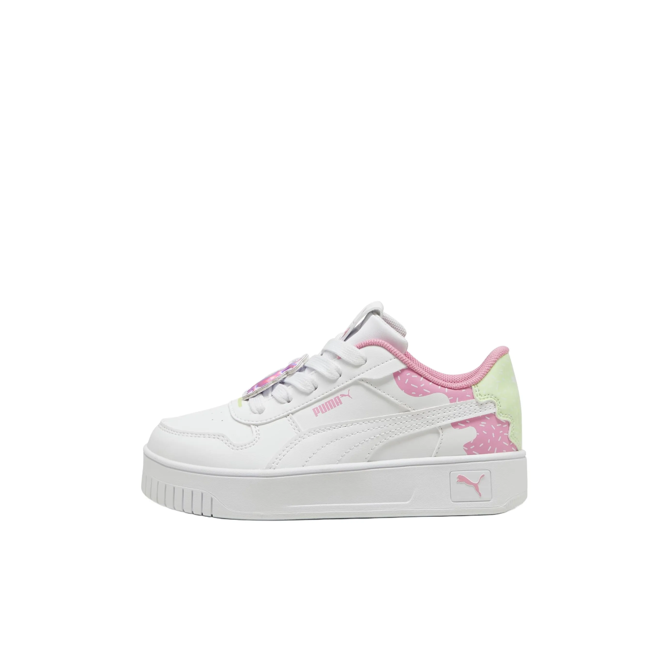 Trolls x PUMA Anti Slip Wear Resistant Low Top Kids' Skateboarding Shoes White Pink Children Aged 3 7 Years Old