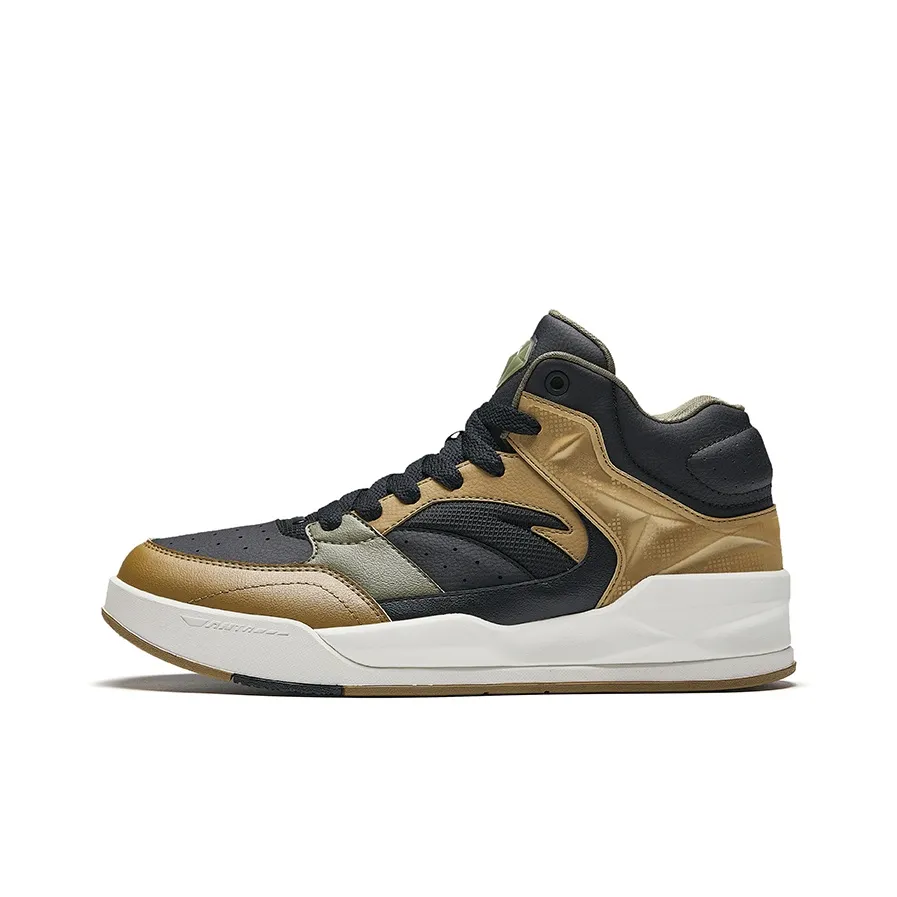 ANTA Противоскользящие визуально увеличивающие рост высокие кроссовки для скейтбординга мужские черные золотые